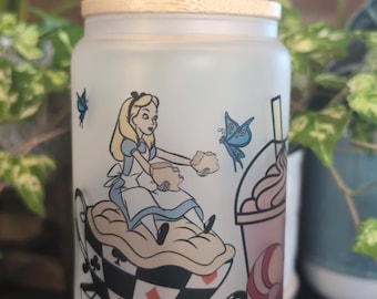 Alice in Wonderland Gift - Teacups -Wonderland Lover - Wonderland Gift - Custom Glass Cup