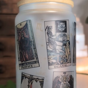 Tarot Cup - Major Arcana #2 - Tarot Lover Gift - Custom Frosted Glass Tumbler Cup