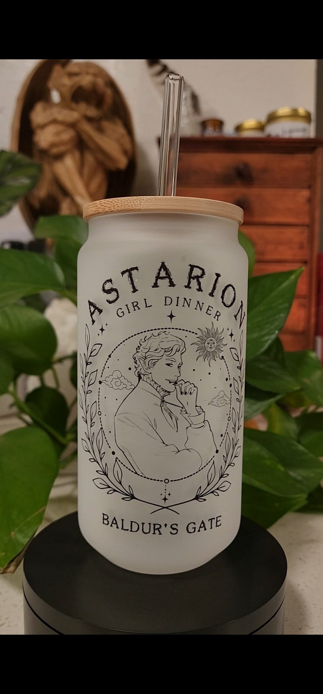 Astarion - Girl Dinner - Baldur's Gate - Custom Glass Can Cup - #2