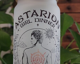 Girl Dinner - Astarion Tattoo - Baldur&#39;s Gate - Custom Glass Tumbler Can