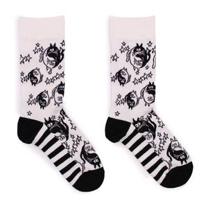 Ying Yang Bamboo Socks: Black & White, EU 41-46
