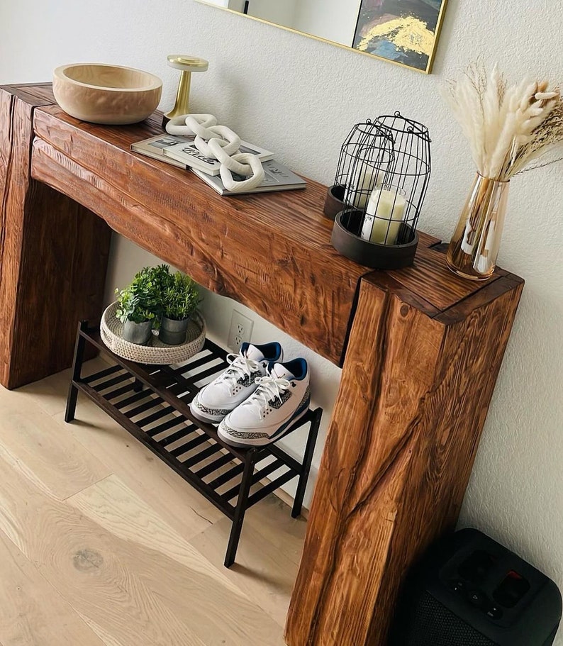 Modern rustic console table etsy