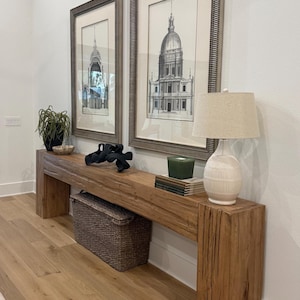 Modern Rustic Console Table, Chunky Wood Entryway Table, Narrow Sofa Table, Designer-Inspired Handmade Furniture