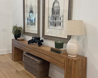 Modern Rustic Console Table, Chunky Wood Entryway Table, Narrow Sofa Table, Designer-Inspired Handmade Furniture