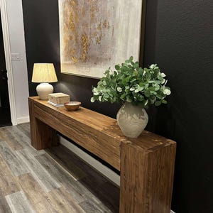 Modern Rustic Console Table, Chunky Wood Entryway Table, Narrow Sofa Table, Designer-Inspired Handmade Furniture image 3