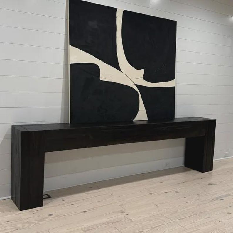 Modern Rustic Console Table, Chunky Wood Entryway Table, Narrow Sofa Table, Designer-Inspired Handmade Furniture image 4