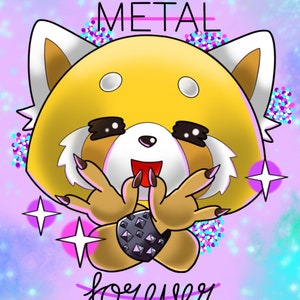 Aggretsuko Metal forever postcard