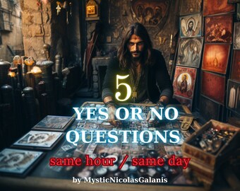 Yes or NoTarot Reading, 5 Question Reading, Same HourTarot Reading, Same Day Reading, Psychic Reading, Medium Reading by Nicolas Galanis.