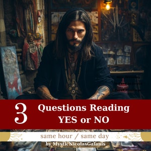 Ja of Nee Tarotkaart lezen, 3 vragen lezen, hetzelfde uur lezen, dezelfde dag lezen, medium lezen door Nicolas Galanis.
