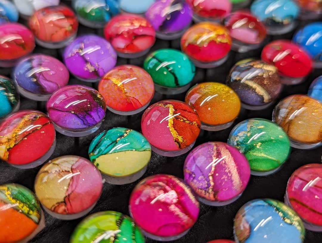 Set of 30 Unique Alcohol Ink Push Pins for Bulletin or Cork Boards - Etsy