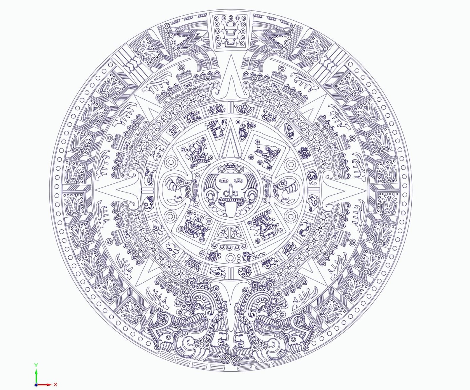 Aztec Calendar Dxf/svg/eps - Etsy