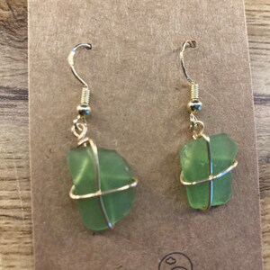 Green Seaglass Earrings