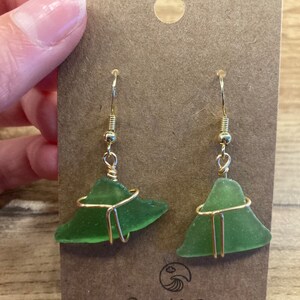 Green Seaglass Earrings