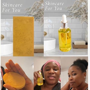 turmeric face oil and 2 turmeric soap