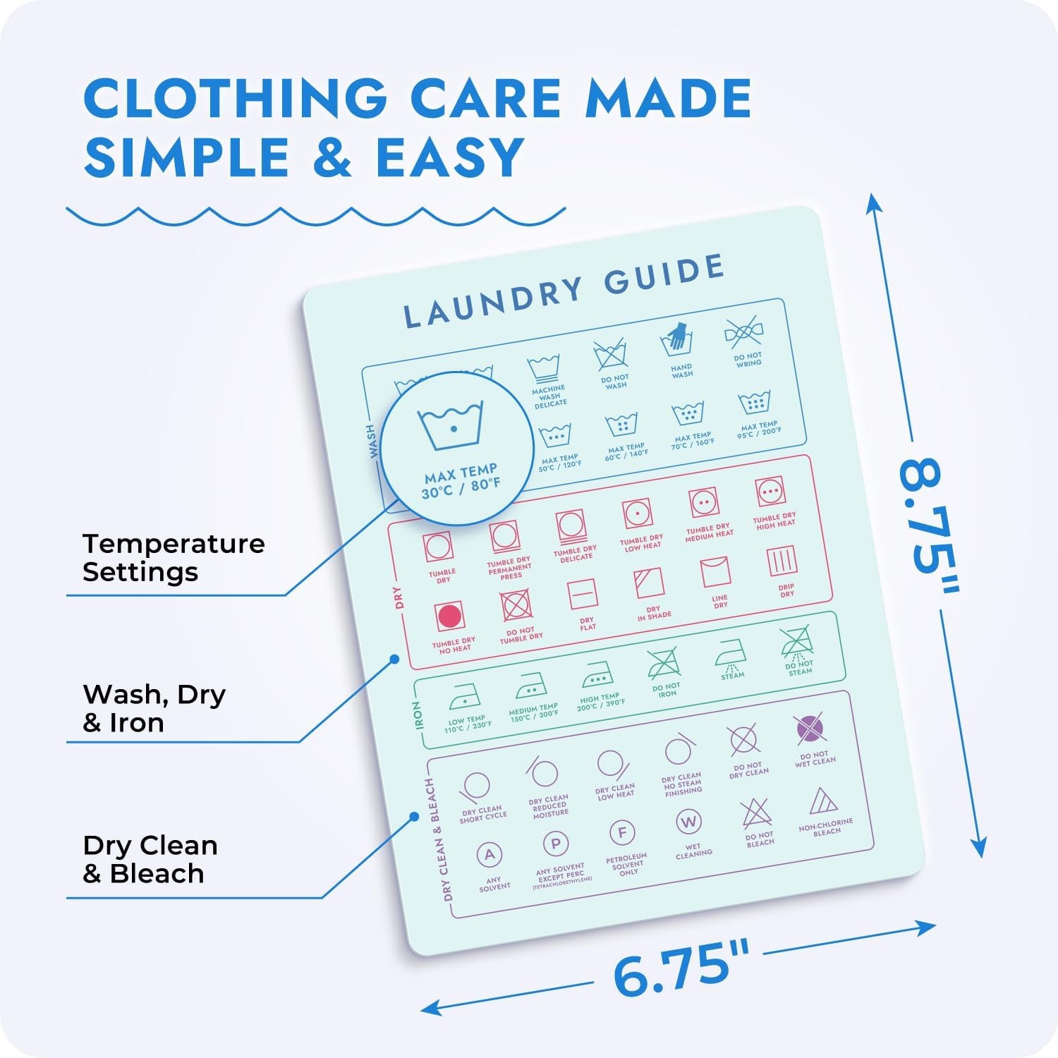 Ironing Sign Laundry Symbols Guide Magnet – Artistic Laundry Room Decor - Etsy