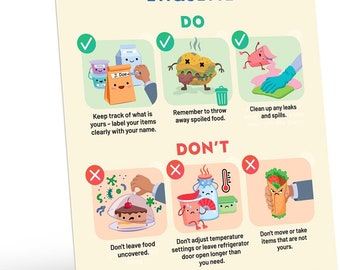 Office Fridge Etiquette Guide - Handcrafted Magnetic Decor for a Respectful Workplace - Unique Office Supplies, Decorative Accessories
