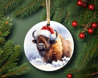 Personalized Buffalo Holiday Metal Ornament