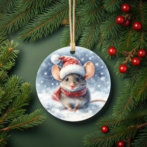 Personalized Mouse Holiday Metal Ornament
