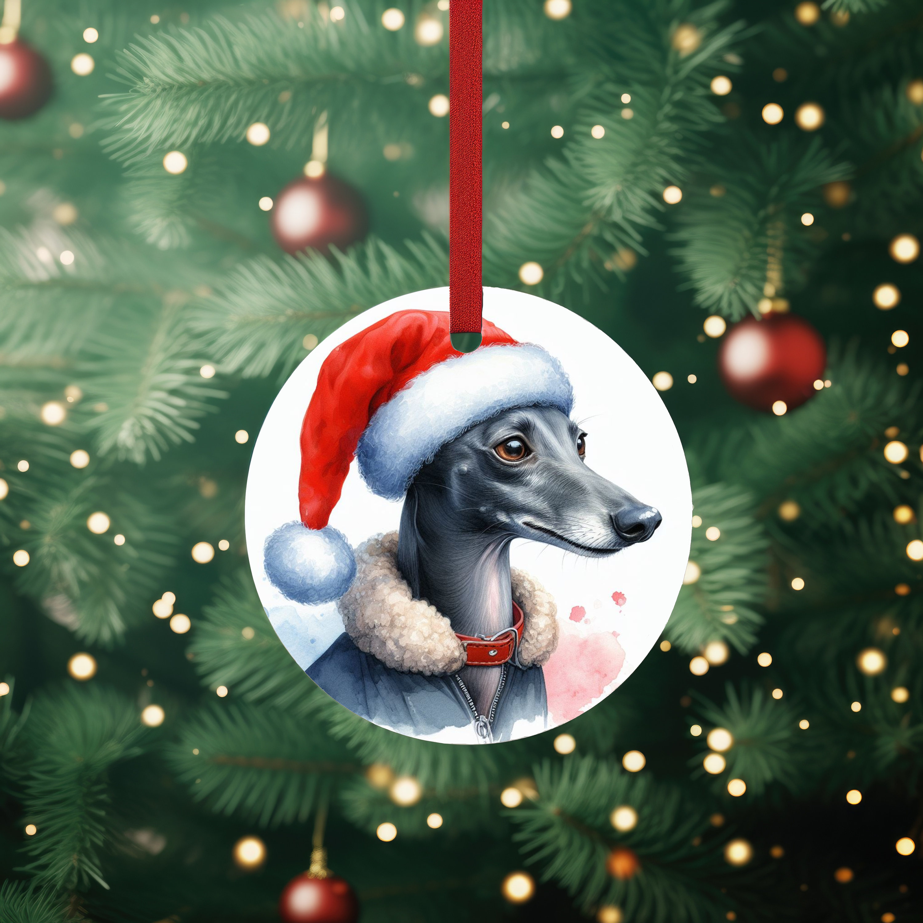 Greyhound christmas ornament 2025