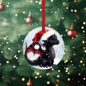Personalized Black Baby Dragon Christmas Tree Ornament