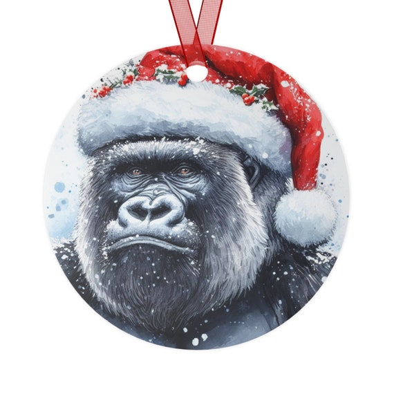 Gorilla Gift Box Christmas Ornament - Delightful!
