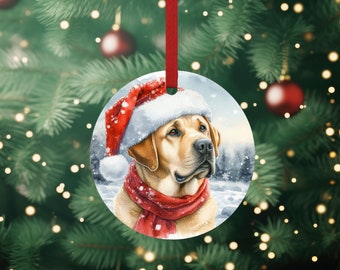 Personalized Yellow Labrador Retriever Pet Dog Christmas Tree Ornament