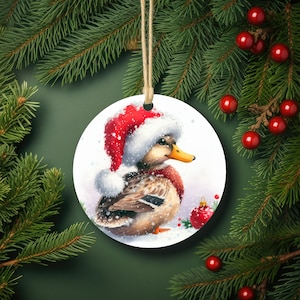 Personalized Duck Holiday Metal Ornament