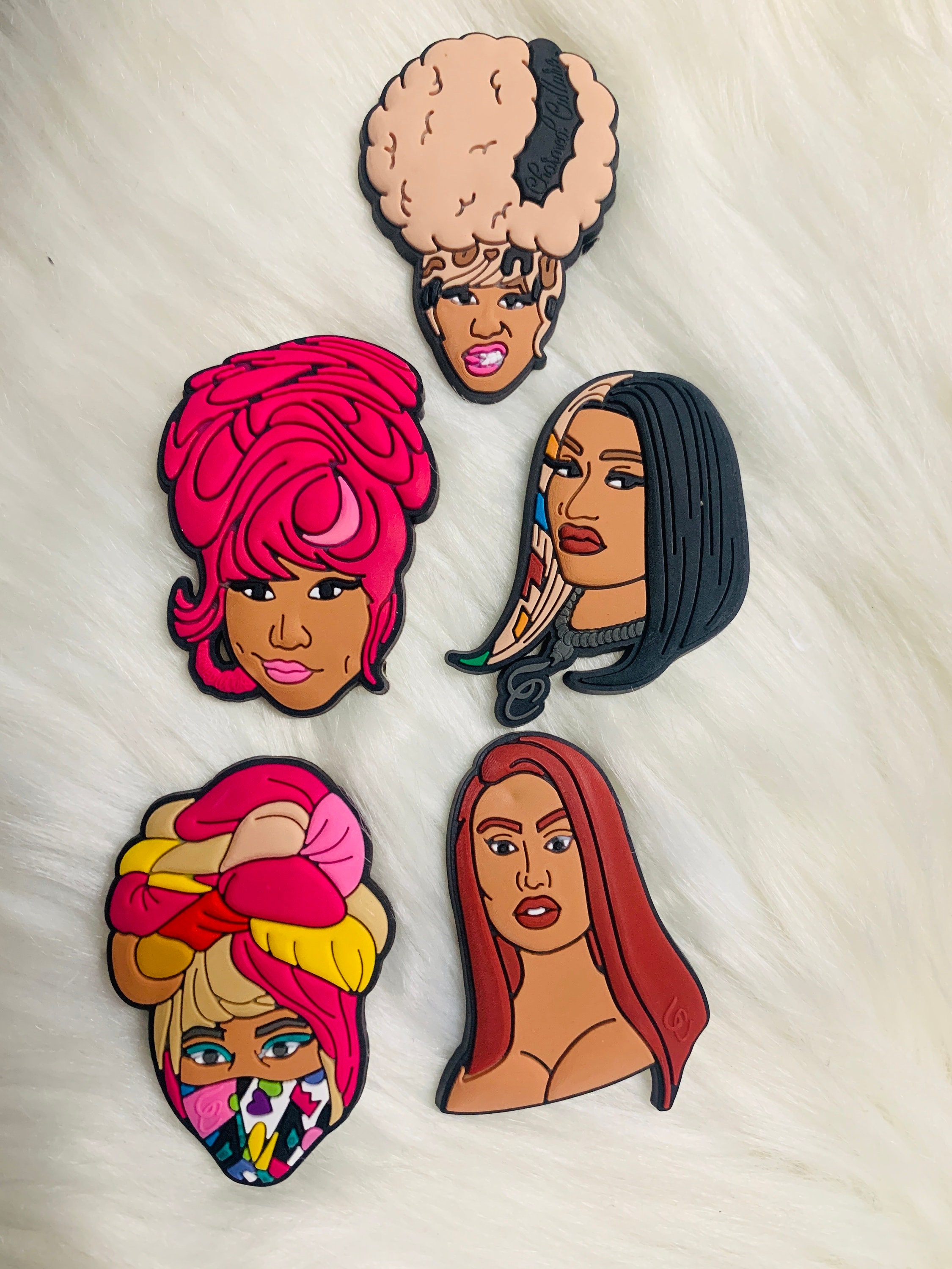 Nicki Croc Charms - Beautiful Nicki Croc Clog Shoe Charms - Chun Li - Pickle Juice - Trolls Nicki - Lit Croc Charms