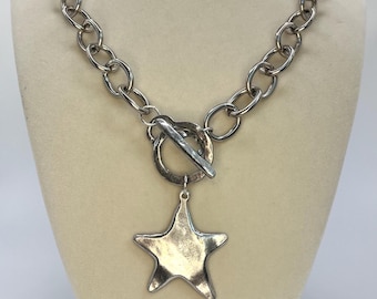 Chunky Silver Star Necklace