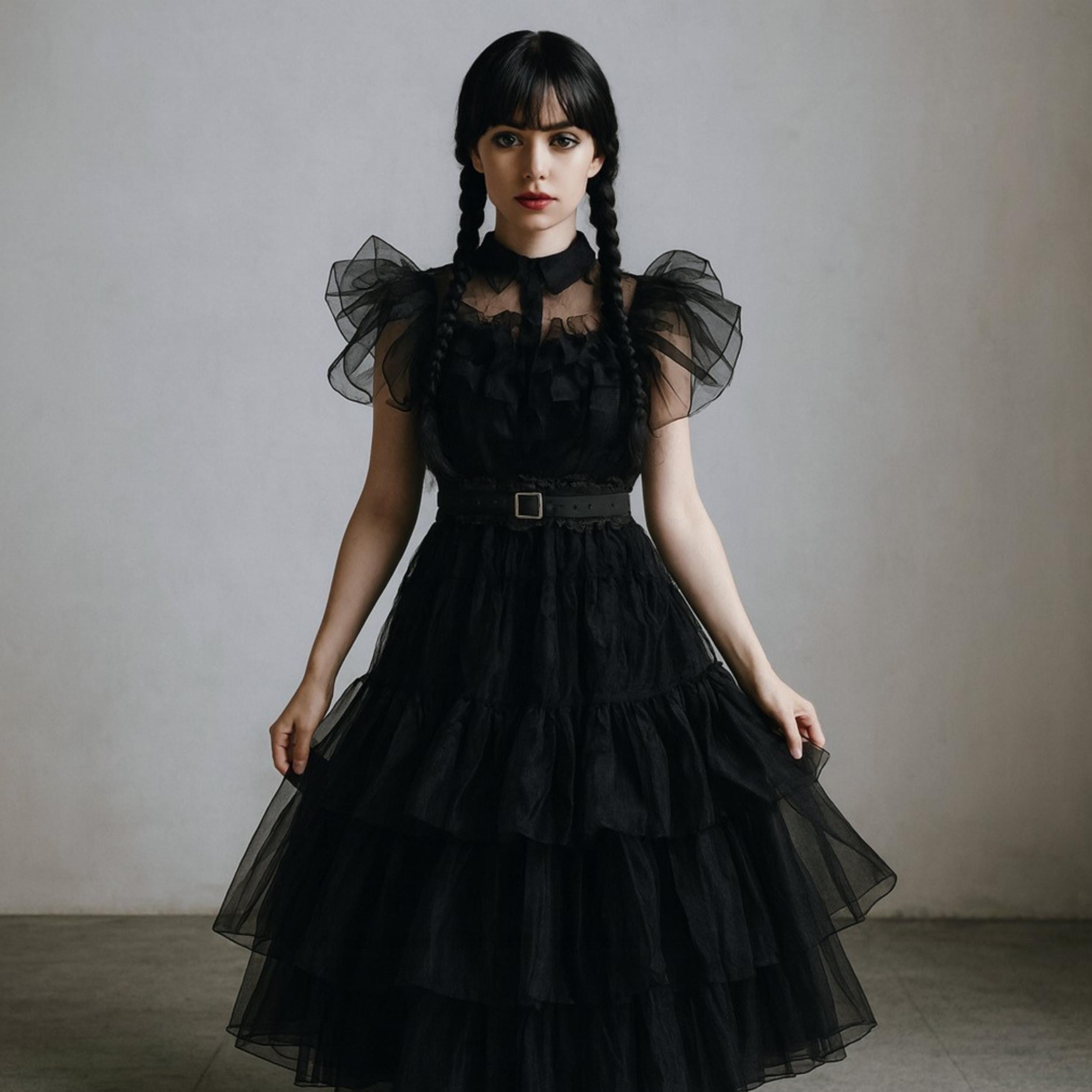 white christmas dresses The Addams Family Wednesday Addams (Classic Dress) Figure - NECA main image 0