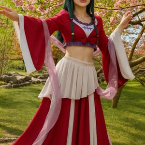 Cherry Bloom Priestess Costume – Elegant And Fantasy Cosplay-Inspired Outfit