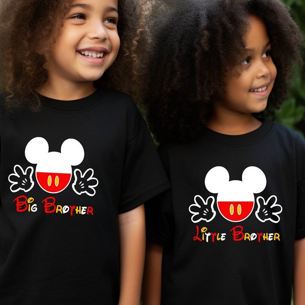 Mickey Big Brother Shirt,Mickey Little Brother Shirt,Promoted to Big Brotherr,Middle Brother Shirt,Siblings Shirt,Mickey and Friends,Disney