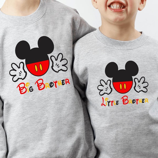 Mickey Big Brother Sweatshirt,Mickey Little Brother ,Promoted to Big Brotherr,Middle Brother Shirt,Siblings Shirt,Mickey and Friends,Disney