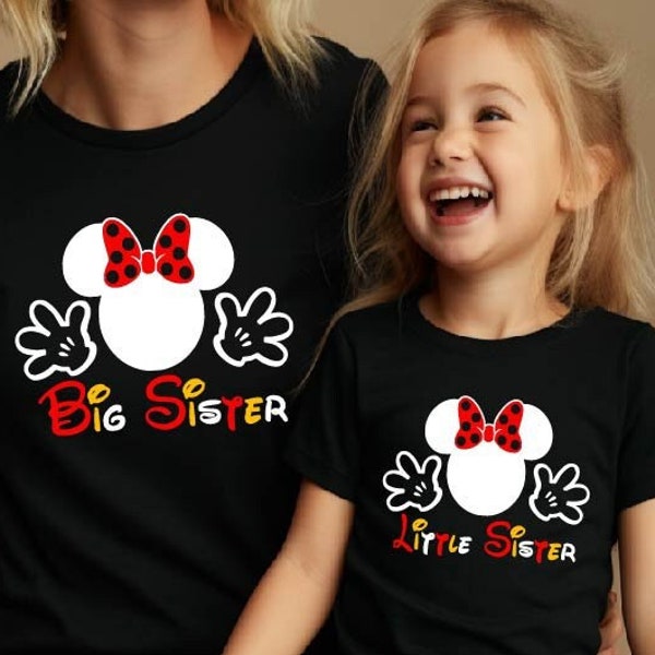 Minnie Big Sister Shirt,Minnie Little Sister Shirt,Promoted to Big Sister,Middle Sister Shirt,Siblings Shirt,Mickey and Friends,Disney Trip