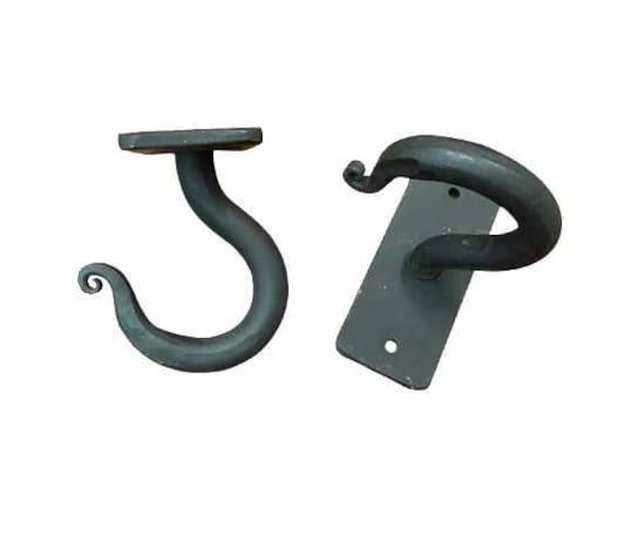 Wall or Ceiling Hooks With Mounting Plate Black Finish Price per