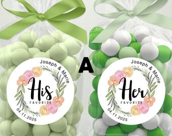 Pegatinas personalizadas favoritas para él y para ella // Recuerdos de boda, pegatinas de recuerdo