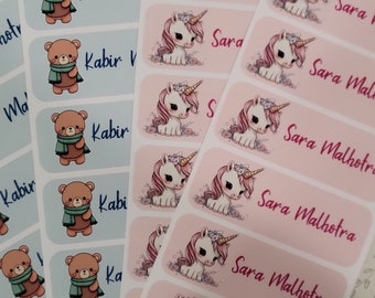 Pegatinas personalizadas con nombres para niños / Etiquetas impermeables termoadhesivas para la escuela