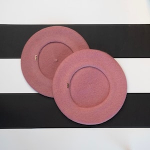 Dusky Pink Wool Beret