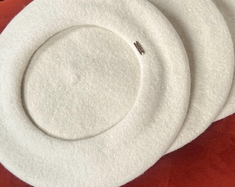 Cream Wool Beret