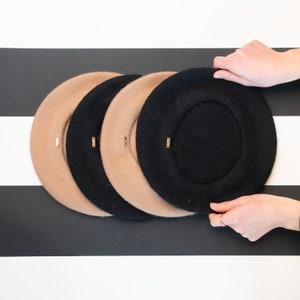 Black Wool Beret