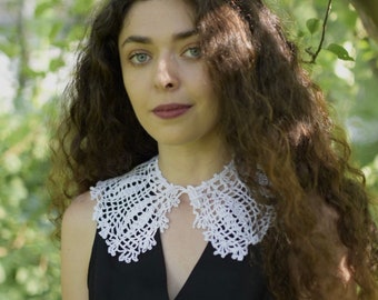 Hand knitted lace collar