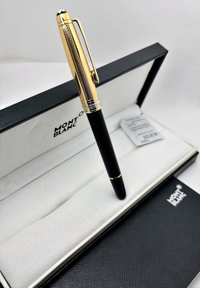 Montblanc Star Walker Full Black and Gold Fountain Roller Pen Etsy
