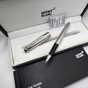 Montblanc Star walker Black Ink All Silver Stainless Steel Roller Ball Pen