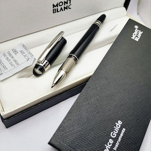 Penna a sfera roller Montblanc Star Walker in acciaio inossidabile con inchiostro nero