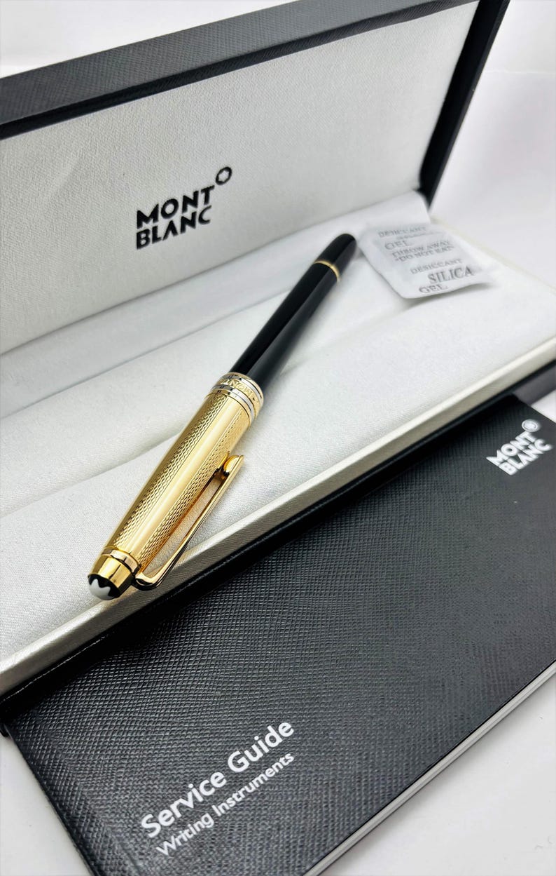 Montblanc Star Walker Full Black and Gold Fountain Roller Pen Etsy