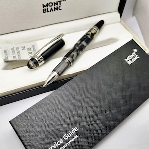 Stylo roller Montblanc Star walker encre bleue en acier inoxydable
