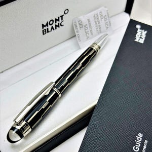 Stylo roller Montblanc Star walker en acier inoxydable, encre noire