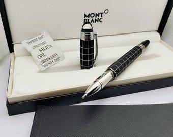 Bolígrafo roller de acero inoxidable negro Montblanc Star Walker de tinta negra