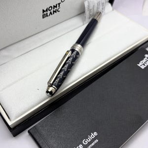 Stylo roller Montblanc Star walker bleu en acier inoxydable