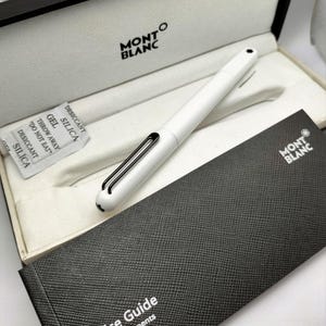Montblanc M Ballpoint Black Ink Stainless Steel Roller Ball Pen